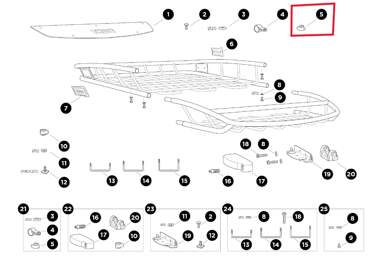 Thule 1500030400 3-Wing Knob with M6 Nut (Canyon XT)