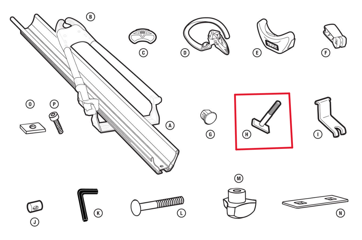 Perno en T Thule 1500031467, m6 x 50 mm (853204004)