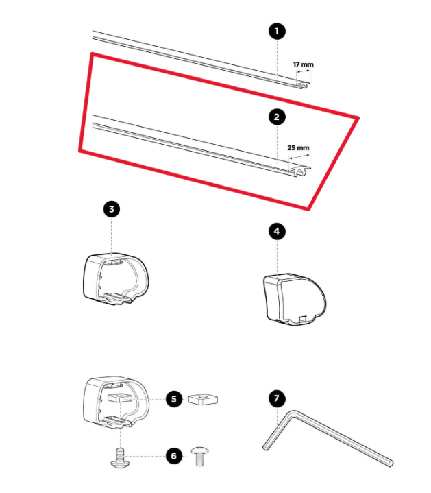 Bande de protection supérieure Thule 1500050834 25 mm - Thule ProBar