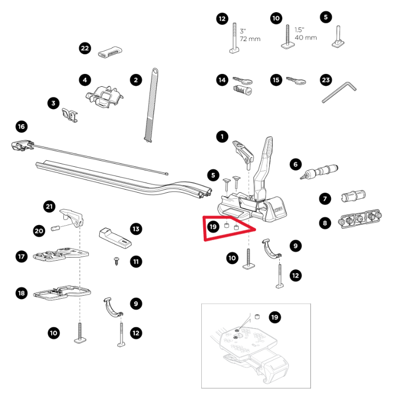 Tuerca redonda Thule 1500050920 (Thruride, ProRide, UpRide)