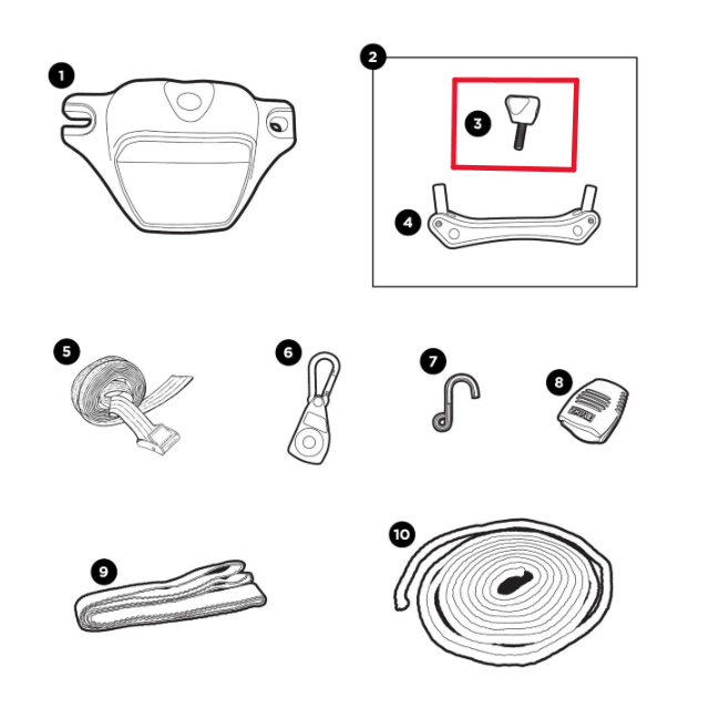 Thule 1500052438 Replacement 3-Wing Knob and Bolt (Board Shuttle, Portage)
