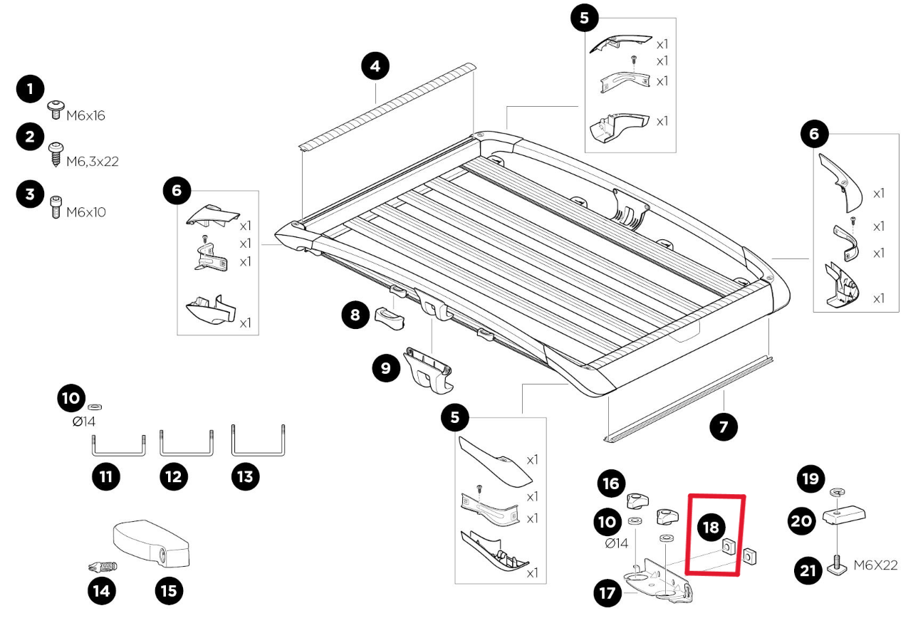 Tuerca cuadrada para Trail Thule 1500052528