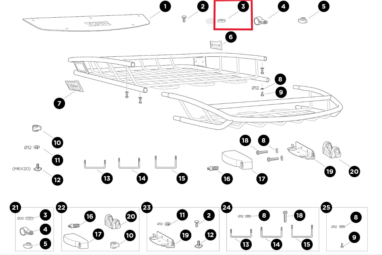 Thule 1500052561 Replacement Fairing Washer (Canyon XT)