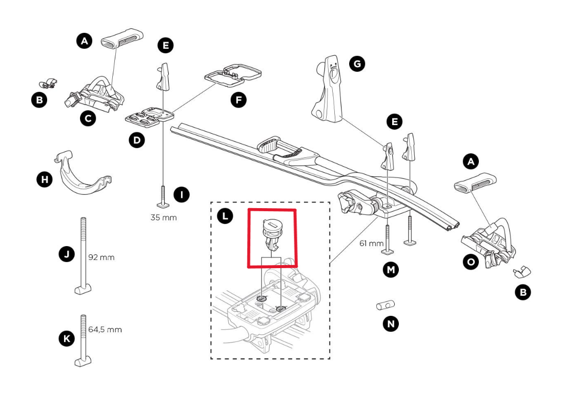 Thule 1500052677 Sujetador (UpRide, ProRide)