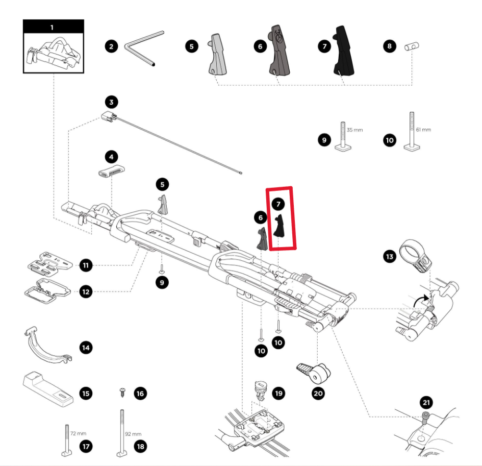 Thule 1500052936 Front Non-Locking Lever (UpRide)