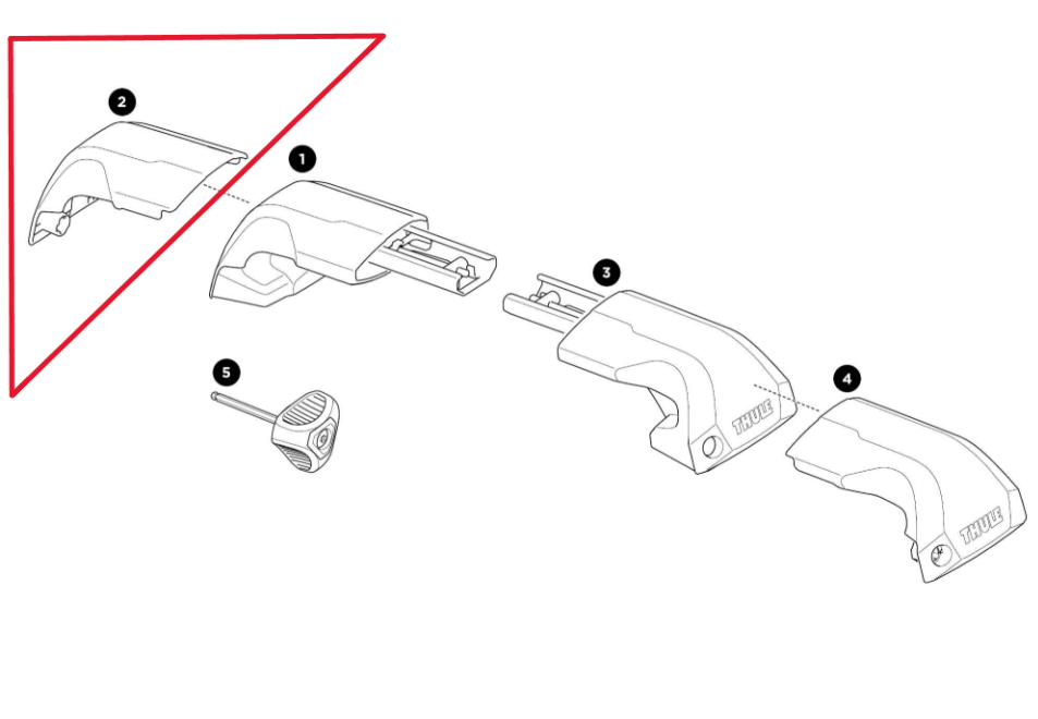 Couvercle avant gauche Thule 1500054245 - Rail encastré Thule Edge