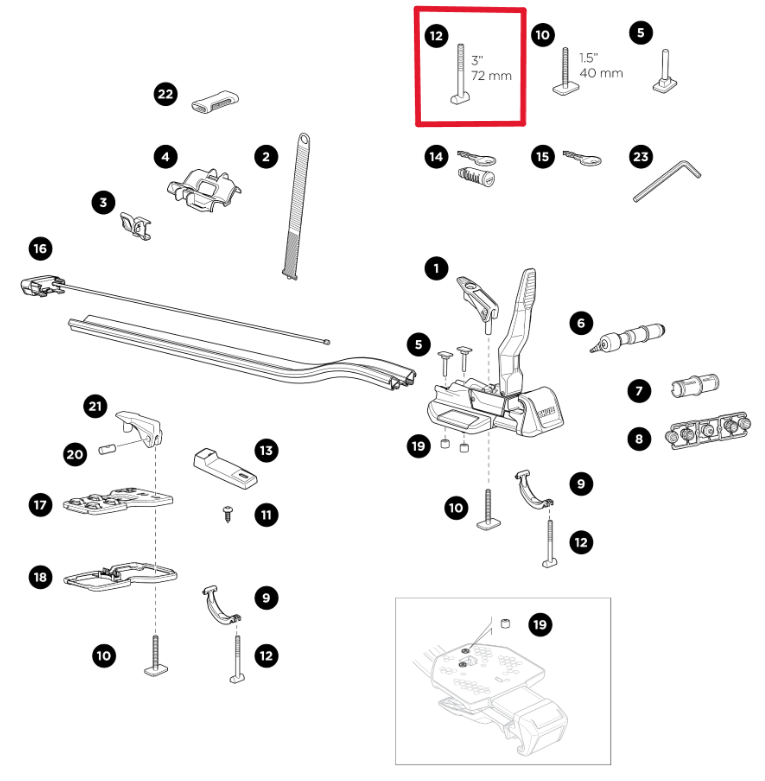 Thule 1500054474 72mm T-Bolt (TopRide)