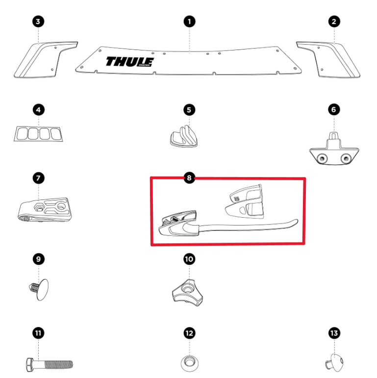 Sac à clips Thule 1500056059, 4 pièces (Airscreen)