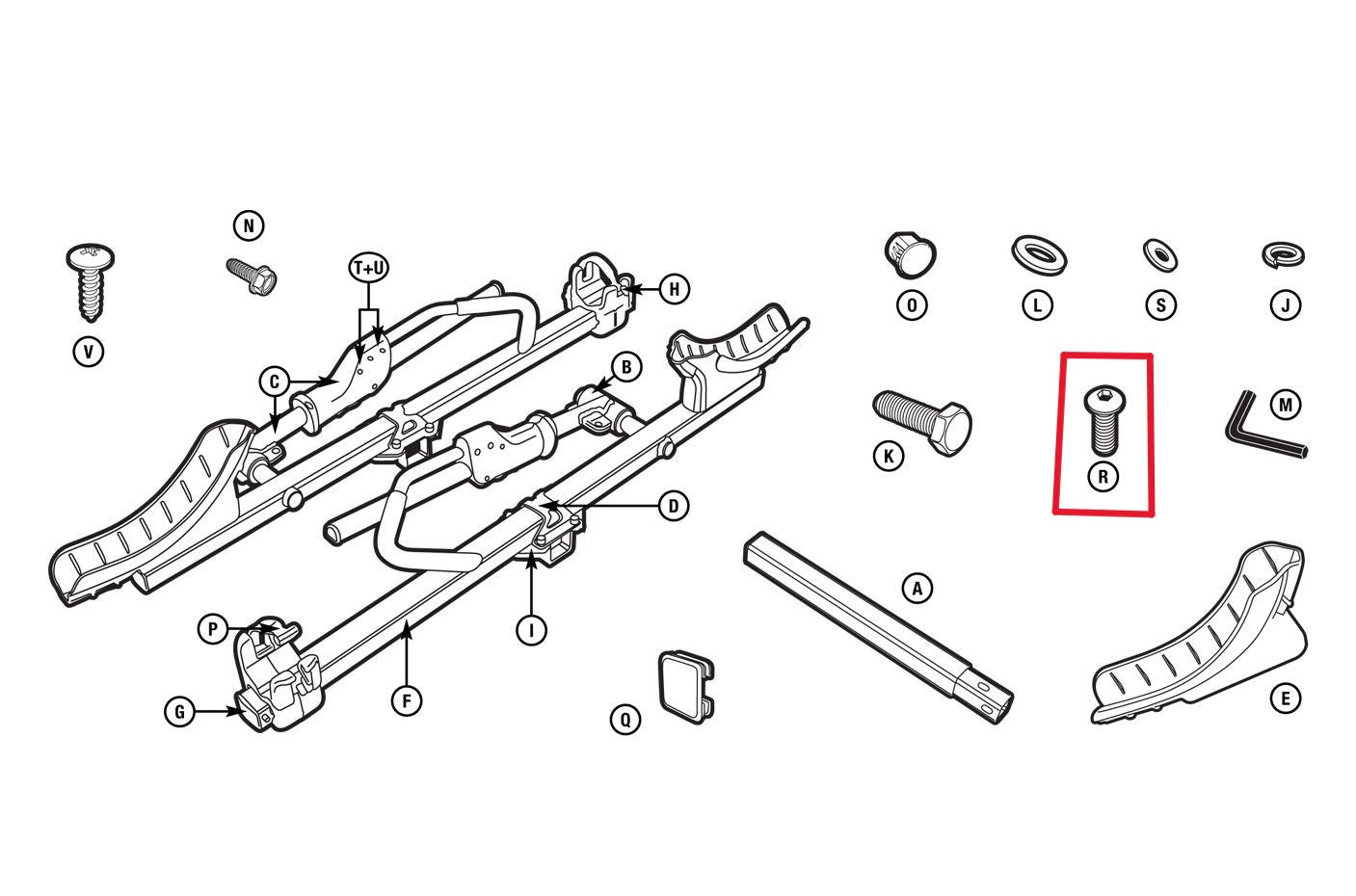 Thule 1500056099 (8535976) M8 X 1,25 X 25 MM, bloqueo de rosca amarillo (T2, brazo lateral)