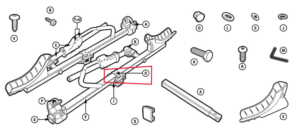 Percha para mástil Thule 1500056253 con revestimiento superior (8535952)