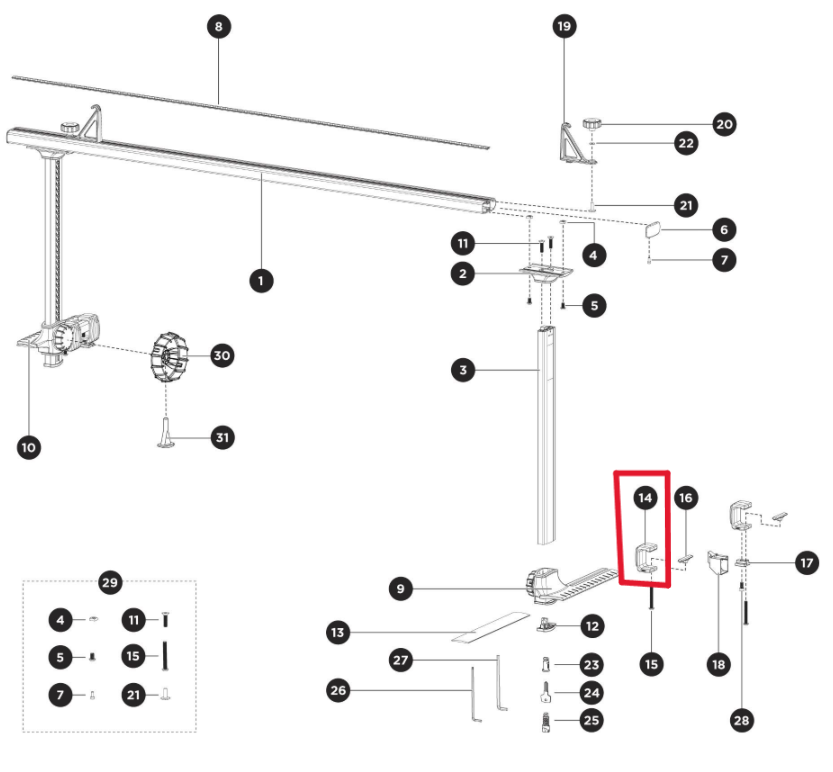 Abrazadera revestida Thule 1500056299 (XSporter) (8523159001)