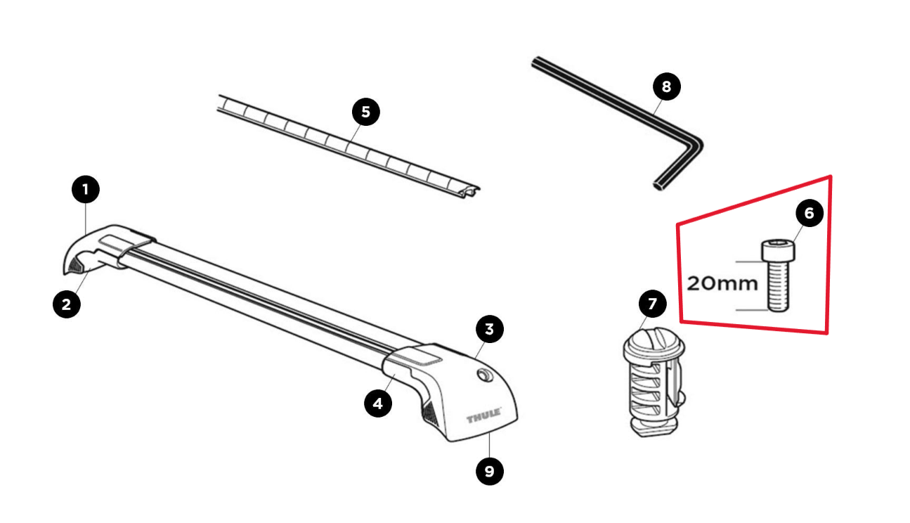 Thule 1500056370 M6 x 20 Socket Cap Bolt (AeroBlade Edge)