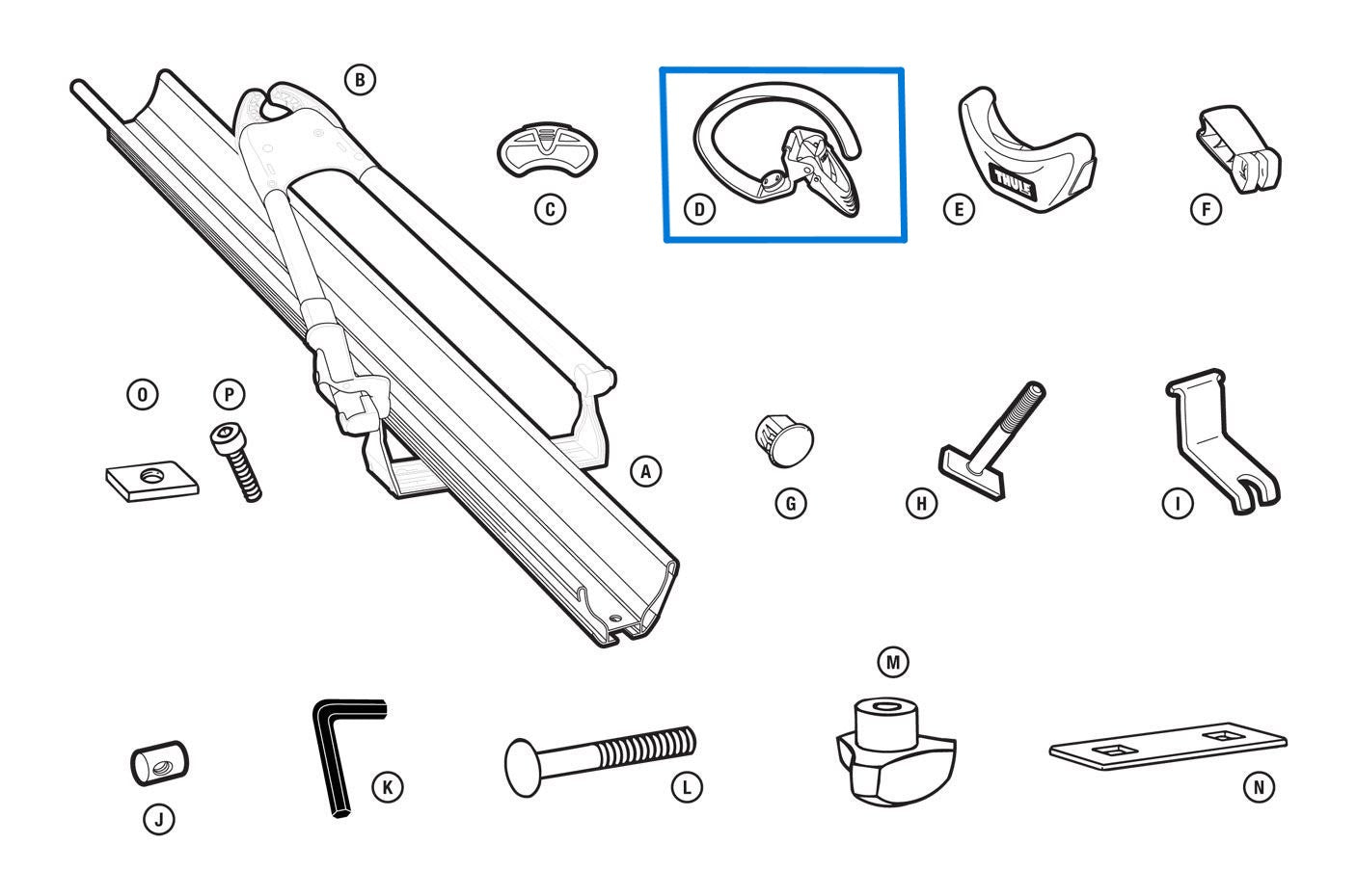 Thule 1500056092 Wheel Strap Assembly (Echelon, Big Mouth, Doubletrack, etc.)