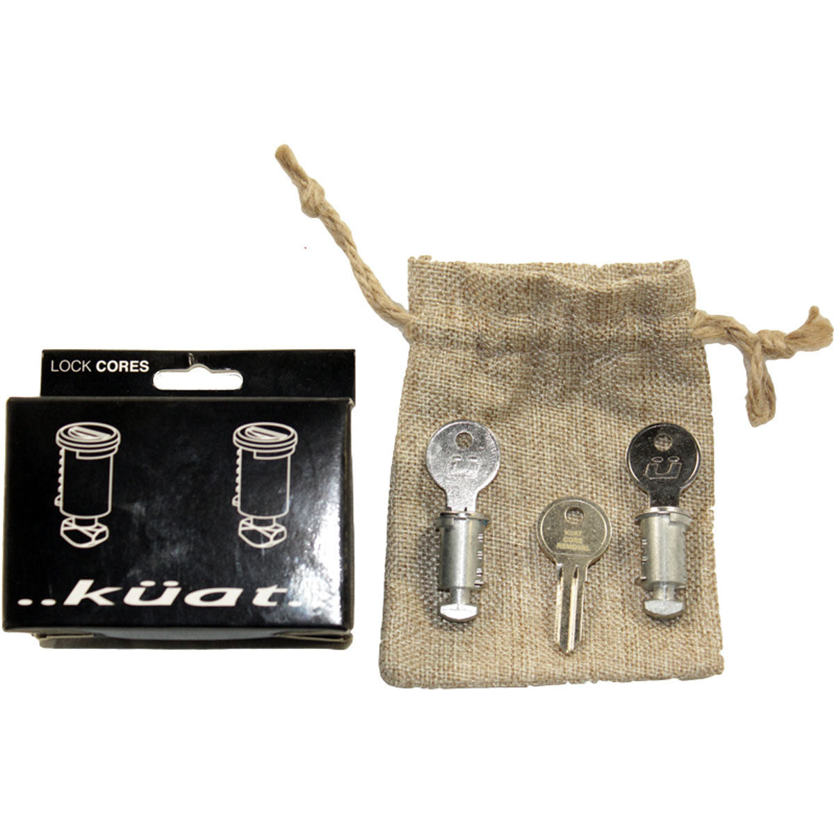 Kuat 2 Lock Cores - Includes 2 Keys and 1 Core Removal Key - USED