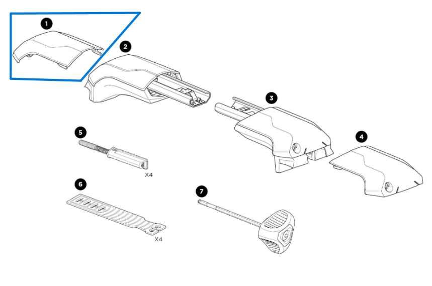 Thule 1500054745 Couvercle de bord de rail surélevé gauche