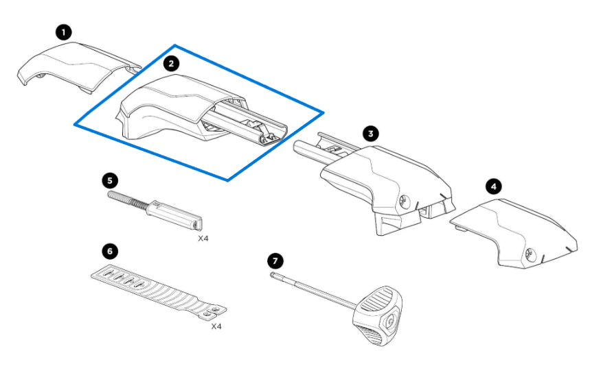 Thule 1500054743 Driver-side/Left Foot (Edge Raised Rail)
