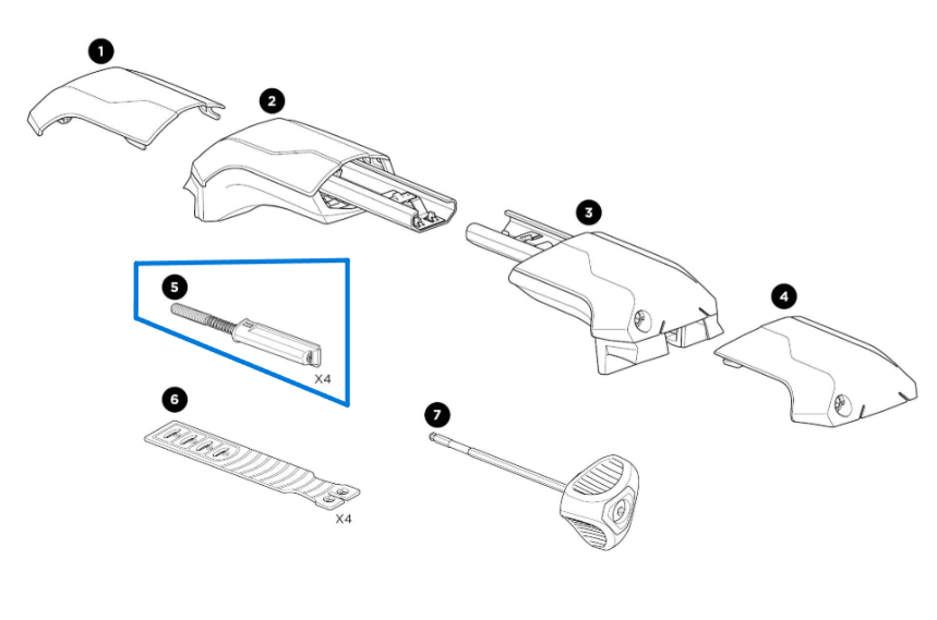 Thule 1500054742 Spring Case - Set of 4 - (Raised Rail Edge)