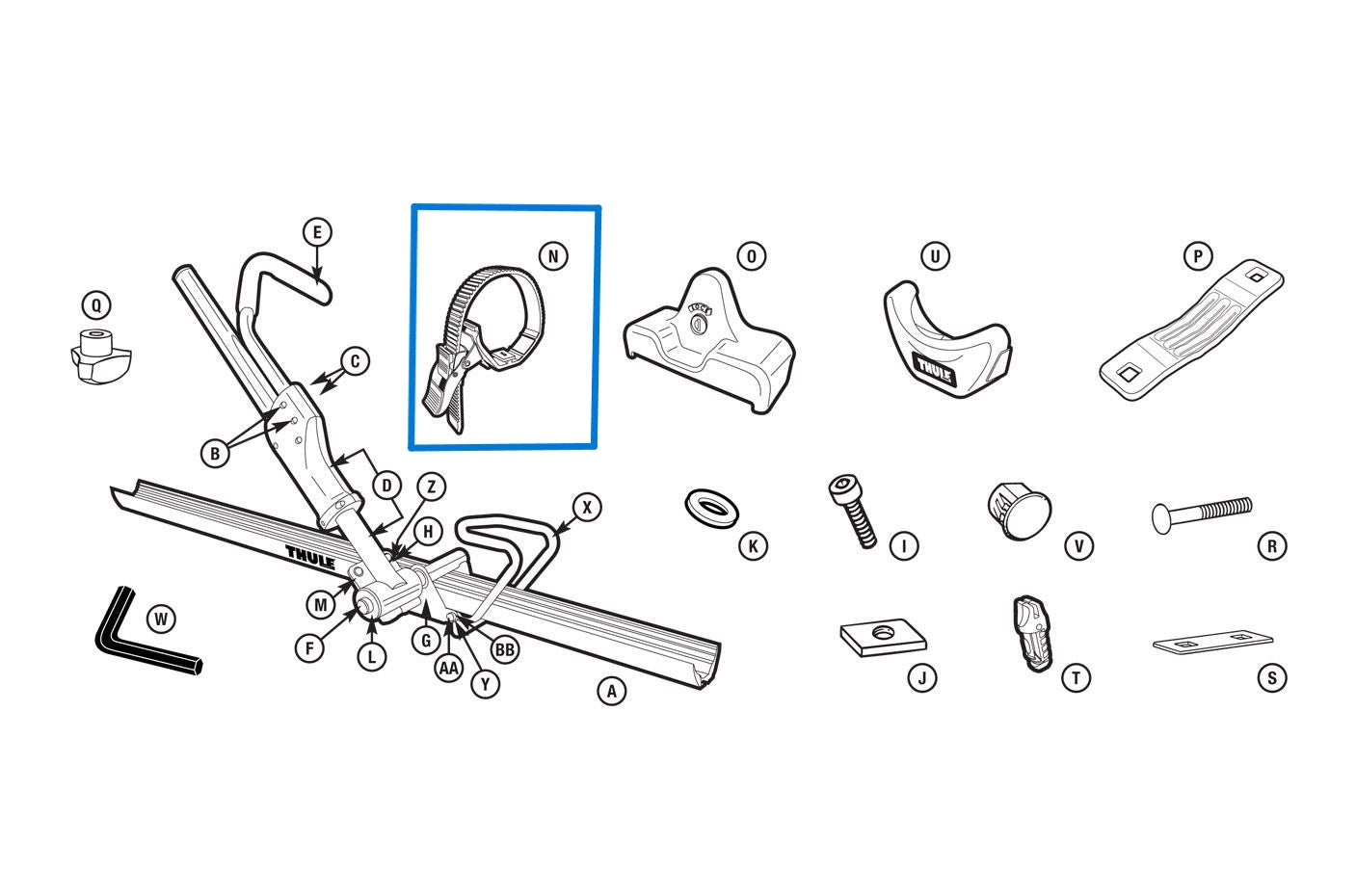 Thule 1500056100 11" Ratcheting Wheel Strap (Sidearm)