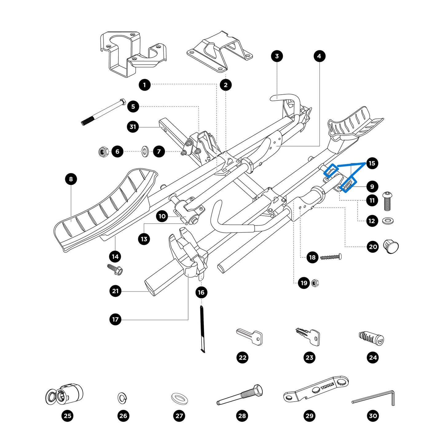 Thule 1500056632 RQL Arm Bearing Half (T2 Classic)
