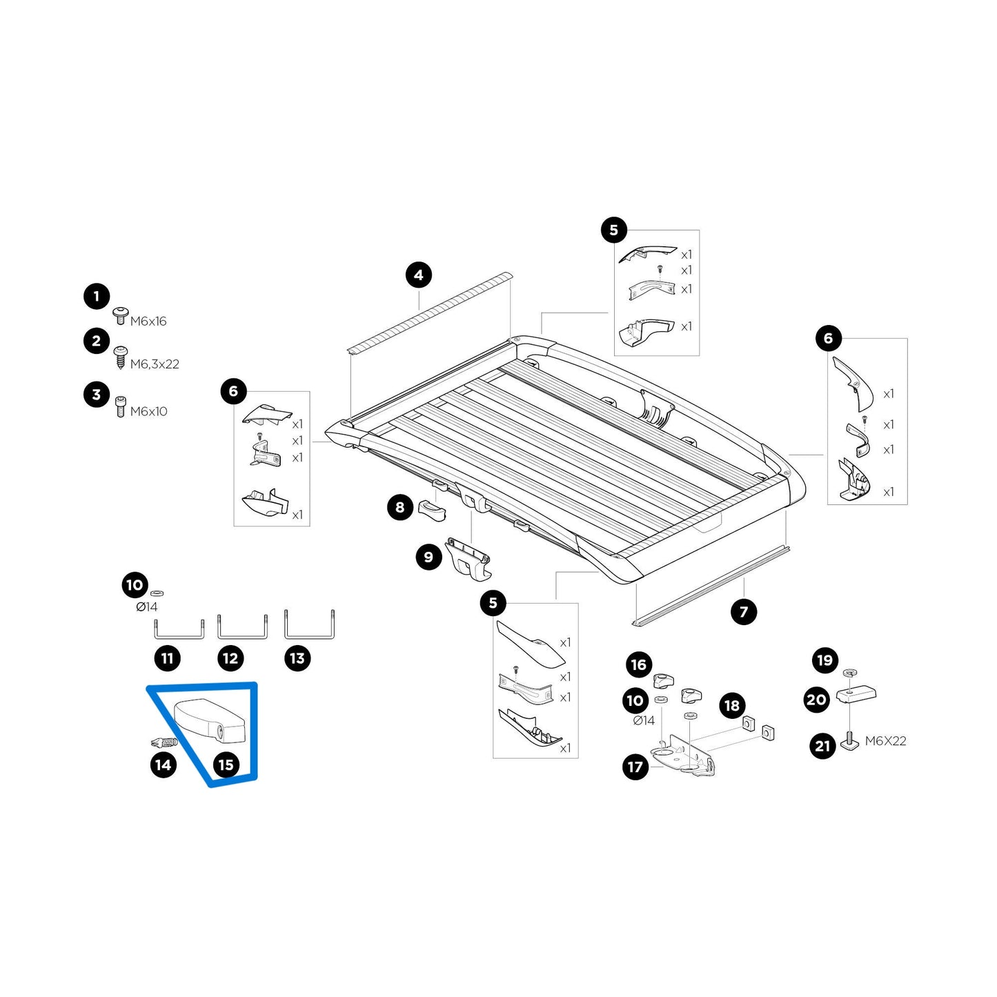 Couvercle verrouillable pour panier de toit Thule 1500052557