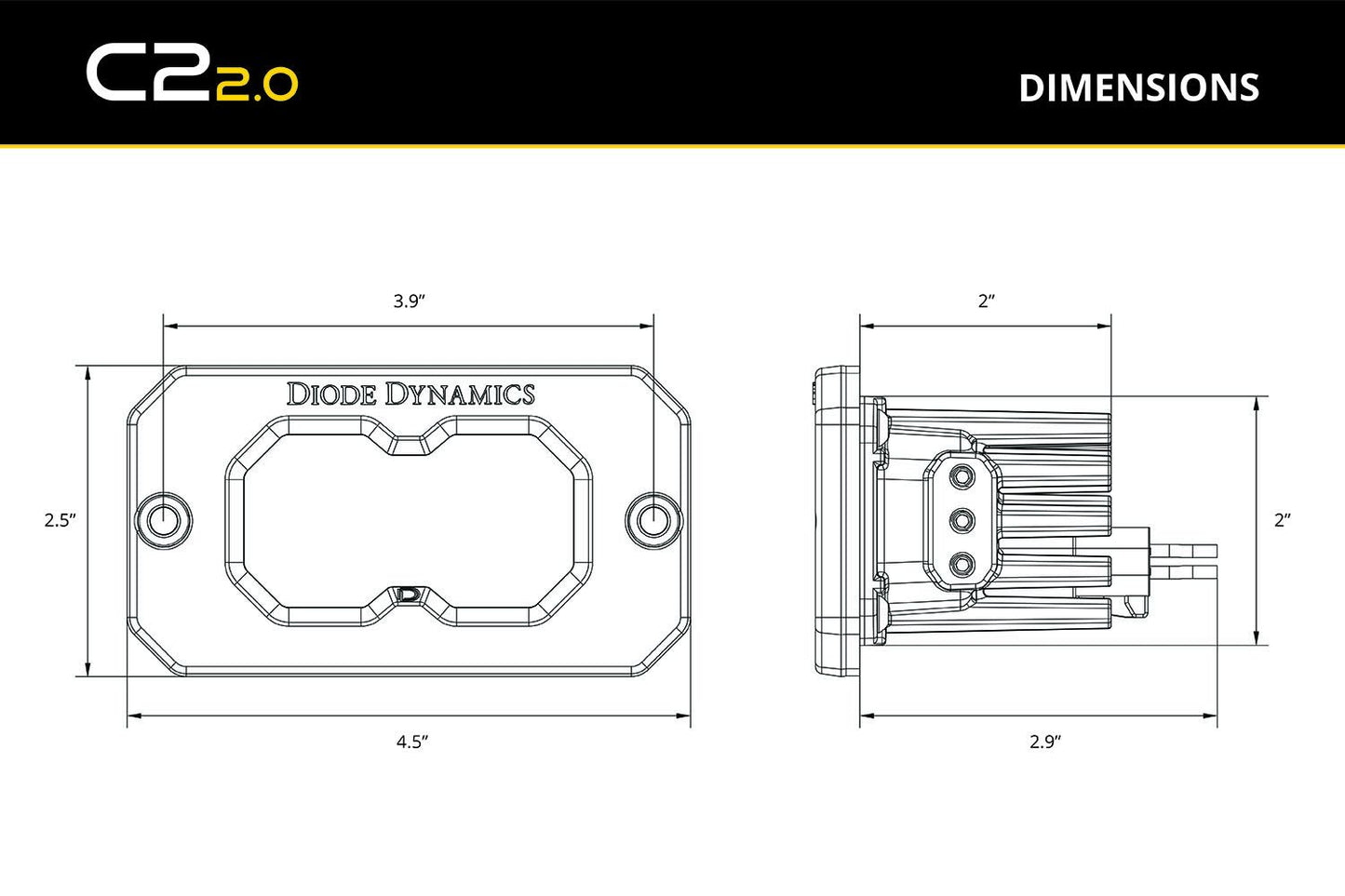 Diode Dynamics Stage Series Flush Mount Reverse Light Kit - C2 2.0 Sport (15 watts)