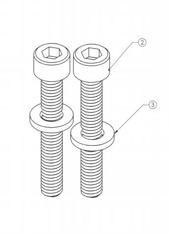 <p>Replacement long bolts and washers for Landing Pad 21. Includes two M6x40mm bolts and two M6 flat washers.</p>