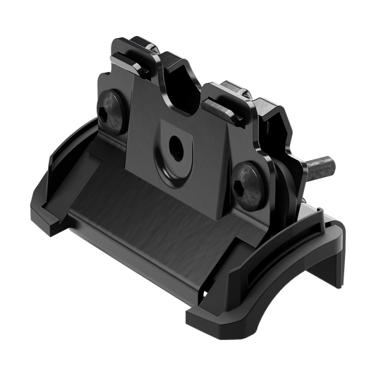 Custom adapter kit for mounting a Thule roof rack system to select vehicles.