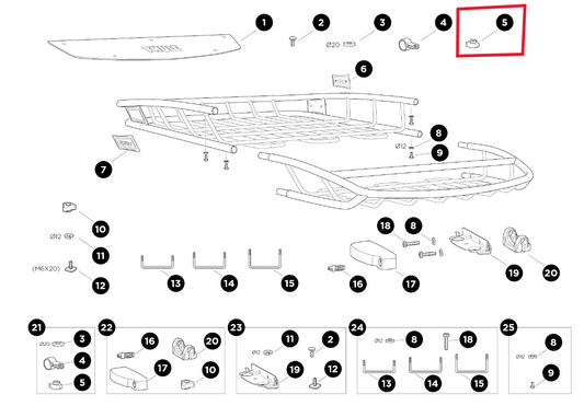 Thule 1500030400 3-Wing Knob with M6 Nut (Canyon XT)