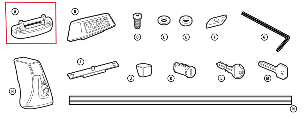 Thule 1500034151 Replacement Footbase (Rapid/Non-Rapid Tracker II)