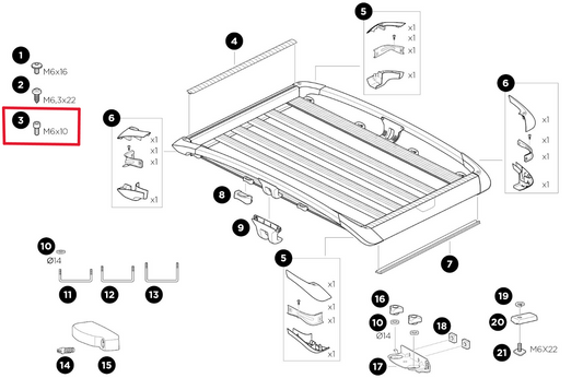Thule 1500050037 TORNILLO DE CABEZA HUECA M6X10