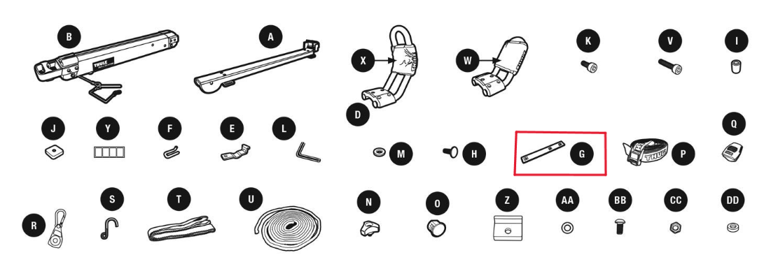 Placa deslizante Thule 1500052642 (lavadora de casco) (853593802)