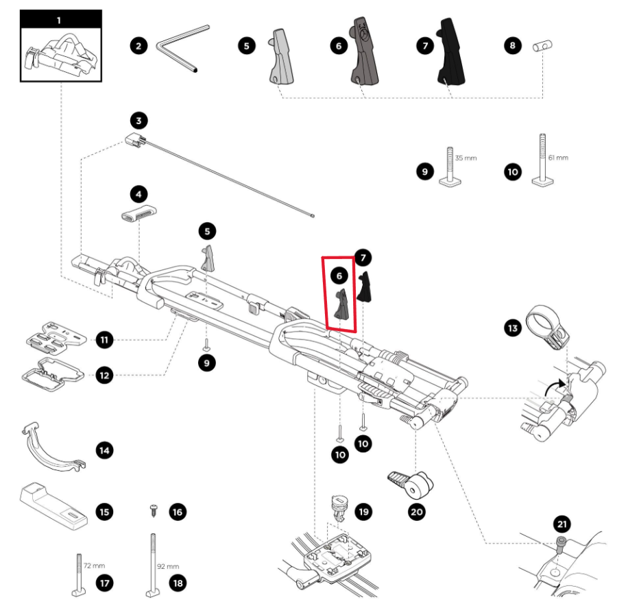 Thule 1500052937 Cubierta frontal con cerradura (UpRIde)