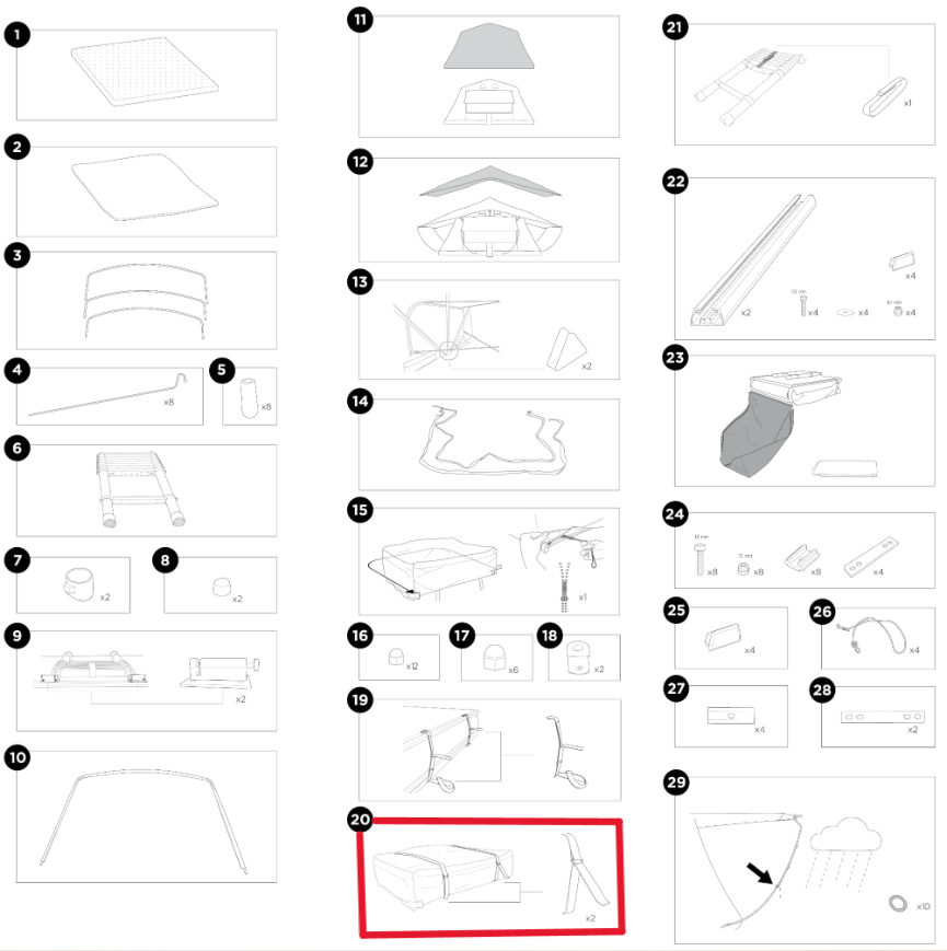 Correas para funda de viaje Thule 1500054353 Lp2