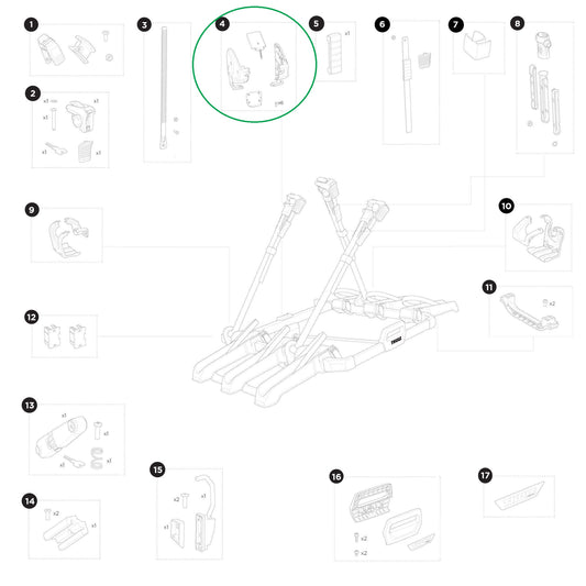Thule 1500055534 Replacement Tilt Hub Covers for OutPace