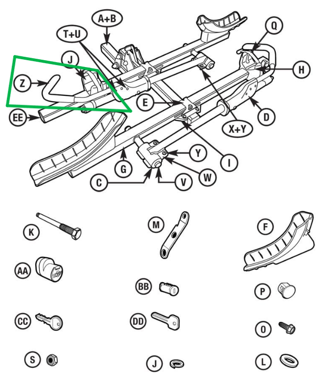 Thule 1500056244 Hook (T2 Classic, 916/917XTR)