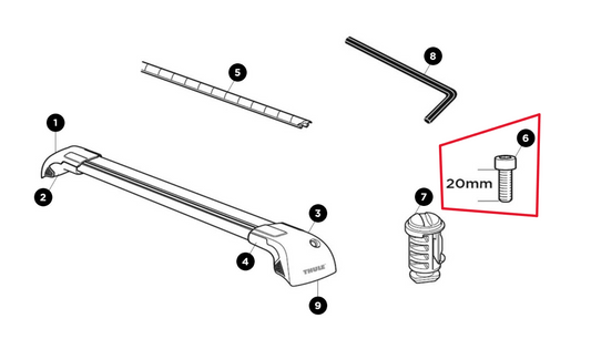 Tapa de enchufe M6x20 Thule 1500056370 (919062020)