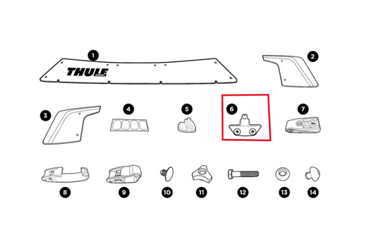 Thule 1500056533 Center Bracket w/Ball (Airscreen)