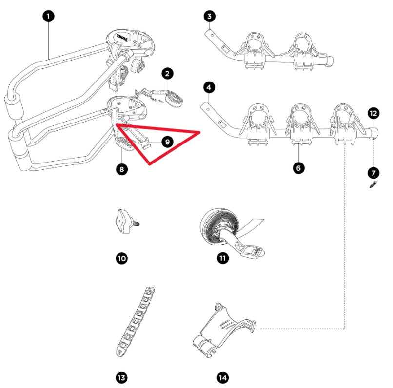 Conjunto de correas Thule 1500056592 azul con hebilla de plástico (7532877)