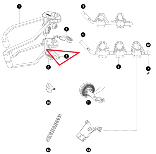 Conjunto de correas Thule 1500056592 azul con hebilla de plástico (7532877)