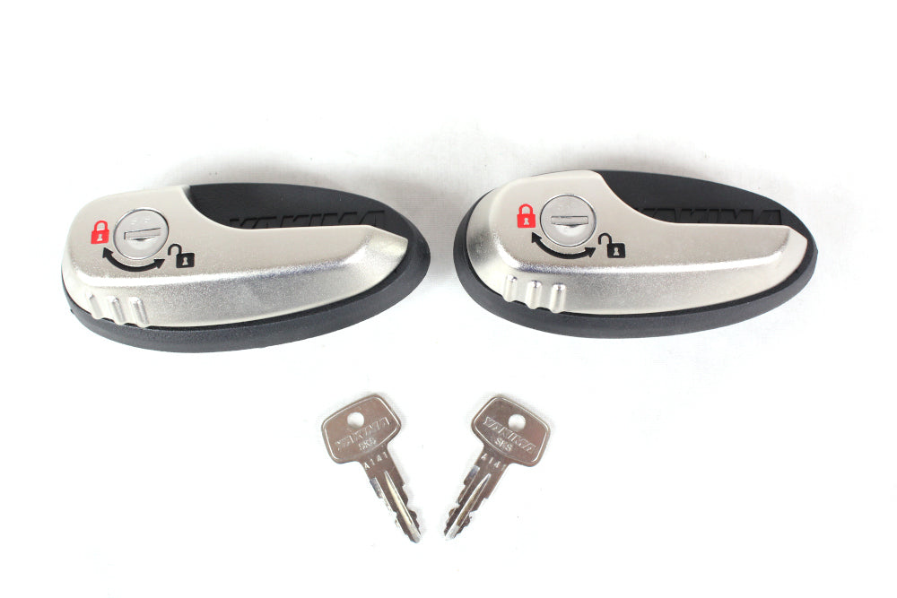 <p>Replacement handles for Yakima SkyBox to remedy handles only - not latches or catch.&nbsp;</p> <ul> <li>Models 2009 to current</li> <li>Includes:</li> <ul> <li>2 handles</li> <li>2 cores</li> <li>2 keys</li> </ul> </ul>