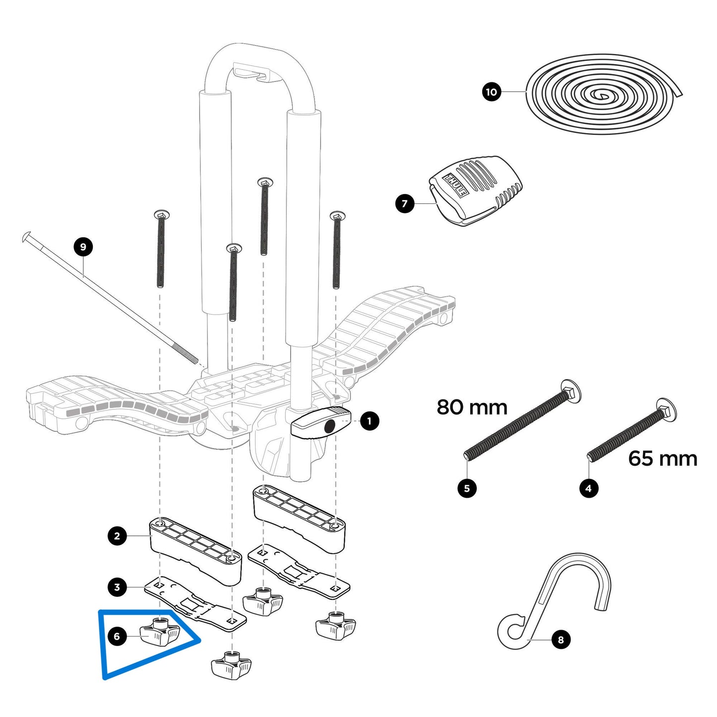 Thule 1500052830 Base Knob (DockGrip, DockGlide, Compass)