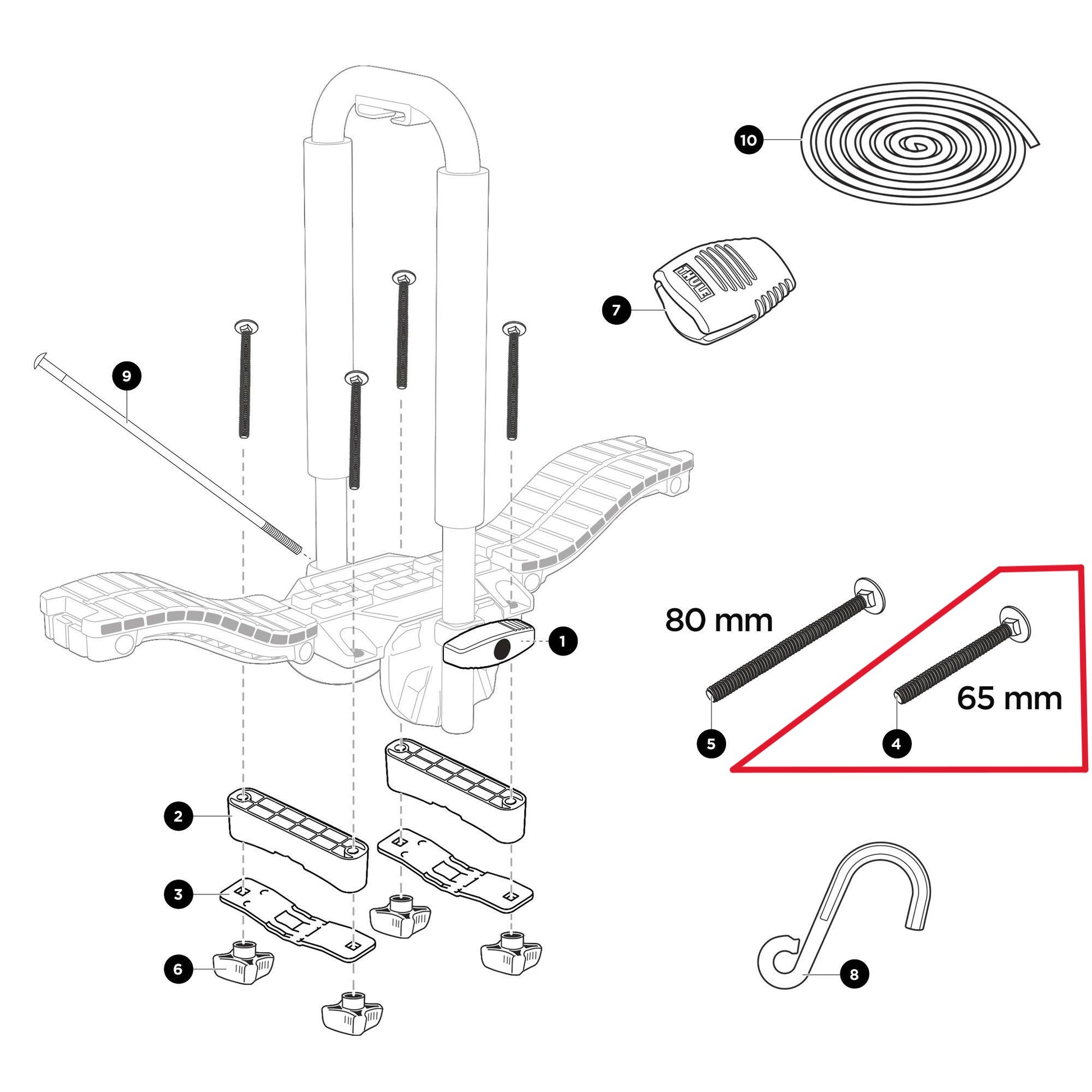 <p>Replacement carriage bolt (M6x65) for Thule Compass kayak rack.&nbsp;</p> <p>Part #:&nbsp;1500054174<span><br /></span></p> <p>Number <strong>4&nbsp;</strong>from parts drawing.</p>