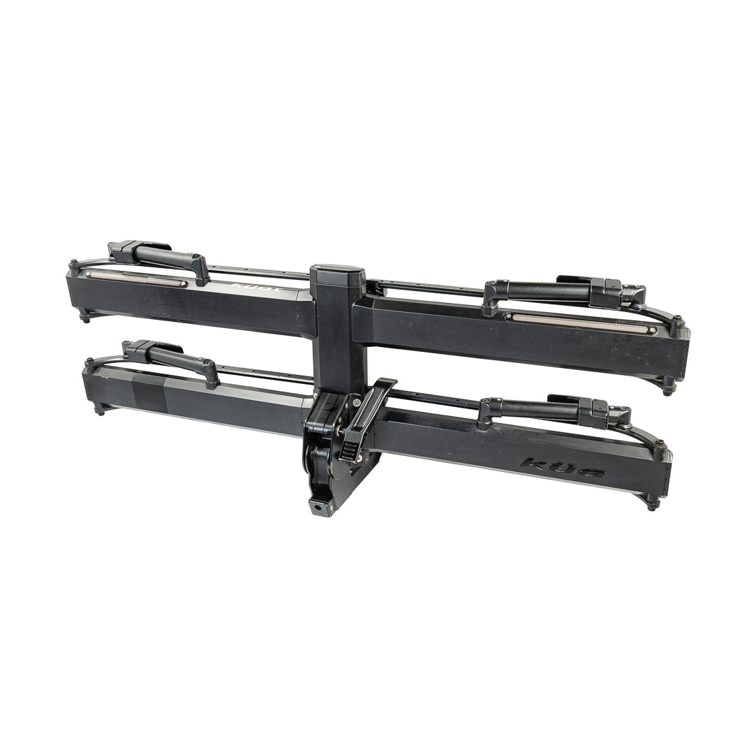 Portabicicletas de plataforma con doble trinquete y luces LED Kuat Piston Pro X de 2" con Kashima - 2 bicicletas - Gris galaxia - USADO