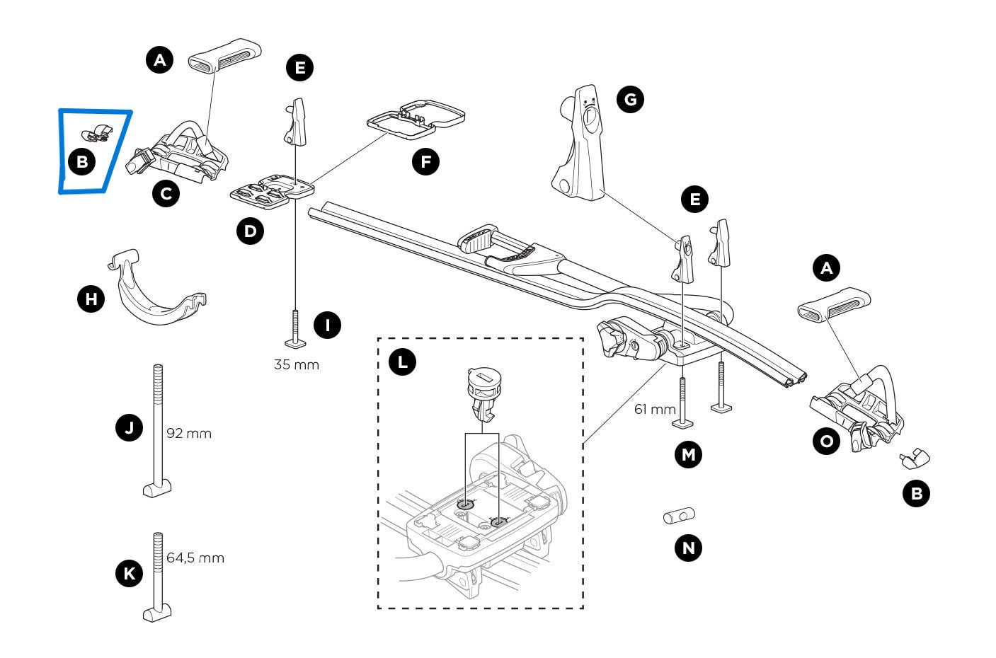 Thule 1500052669 Replacement Endcap (ProRide)