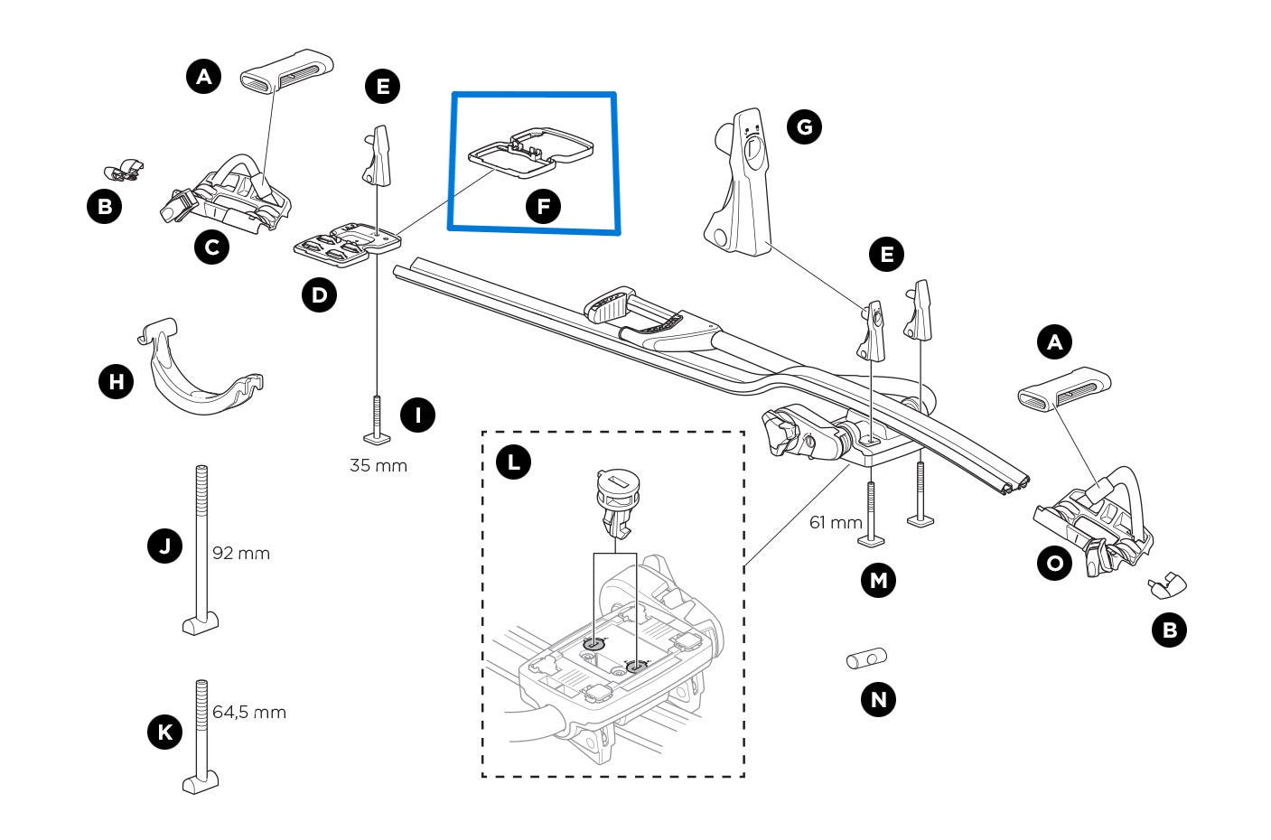 Protector de placa de montaje trasera Thule 1500052673 (ProRide)