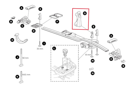 <p>Replacement locking lever for Thule UpRride and ProRide.</p> <p>Letter <strong>G</strong> from parts drawing.</p> <p>Part #:&nbsp;1500052675</p>