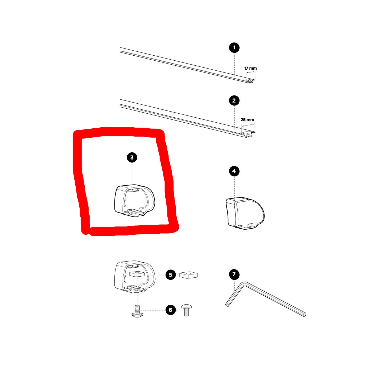 Thule 1500050843 Replacement Endcap Left / Driver-side (ProBar Evo)