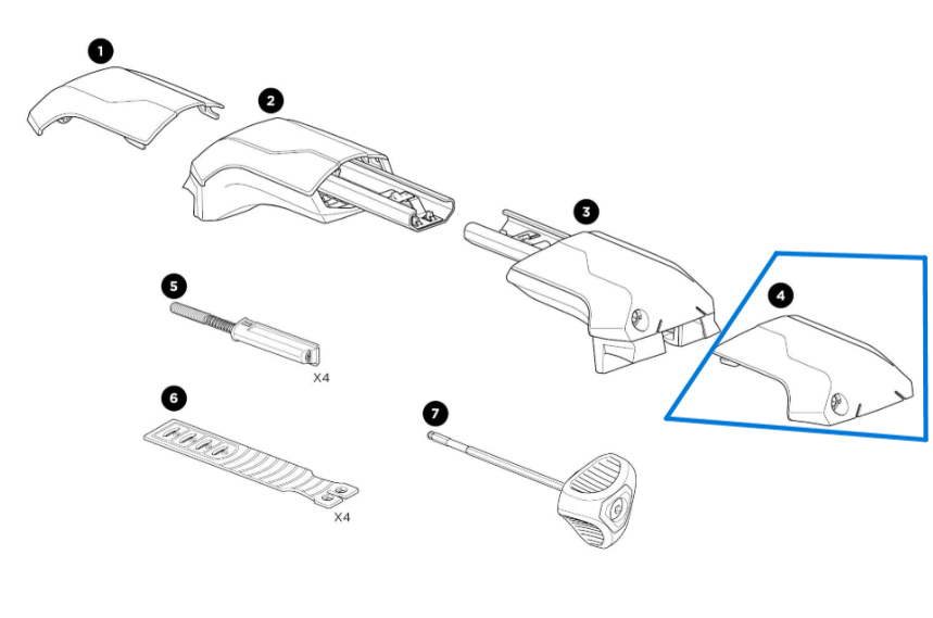 Thule 1500054746 Couvercle de bord de rail surélevé droit