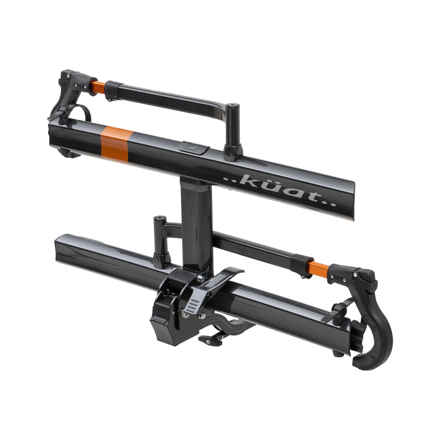 Portabicicletas Kuat Sherpa 2.0 de 1,25" para 2 bicicletas, anodizado gris metalizado y naranja