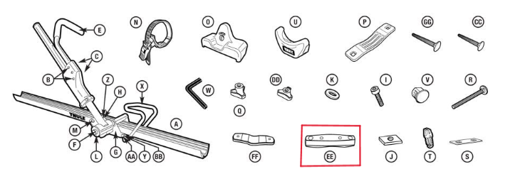 Thule 1500056105 RPL Abrazadera lateral (8537441)